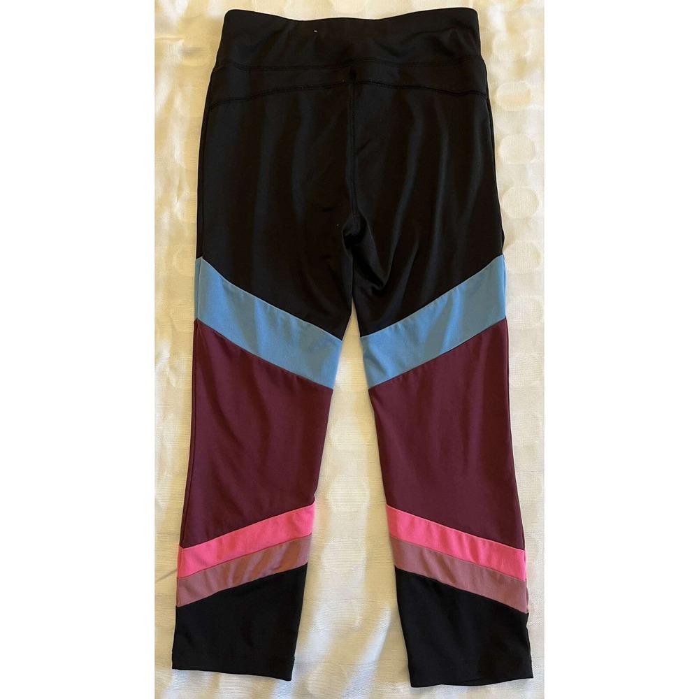 Flirtitude Women's M Cropped Leggings Athletic Black Blue Purple Pink - Picture 2 of 5
